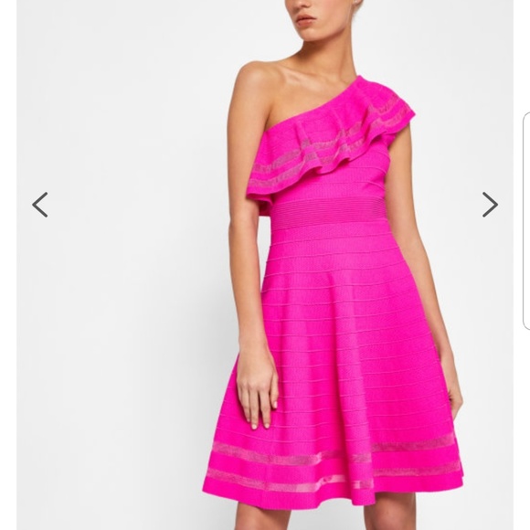 ted baker pink one shoulder dress